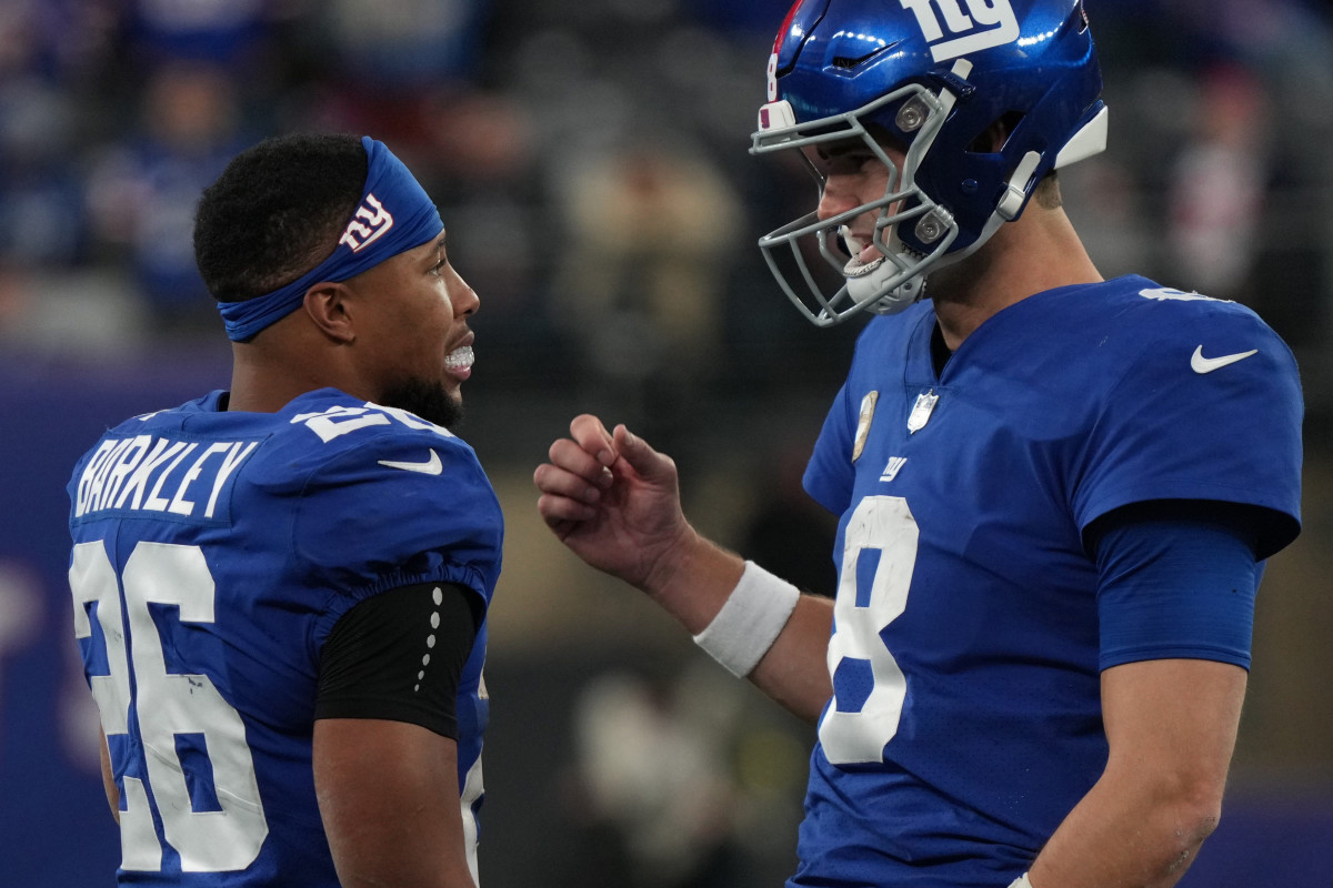 New York Giants running back Saquon Barkley and quarterback Daniel Jones